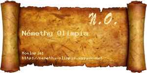 Némethy Olimpia névjegykártya